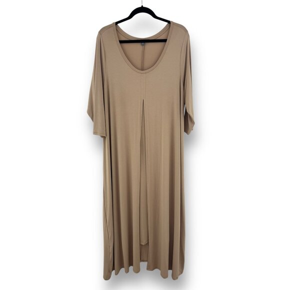 Size 18/20 2X BEIGE KNIT DOUBLE LAYERED DRESS Fall Winter Wedding PLUS SIZE - Picture 7 of 9